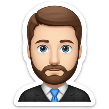Man lawyer with blue eyes and short brown hair y barba sticker