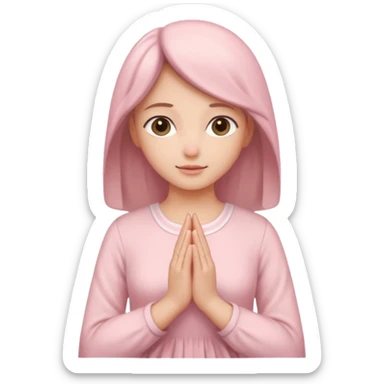 pray hands soft pink dress sticker