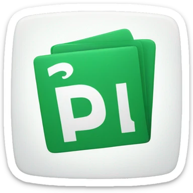 green card with a big letter P in white sticker