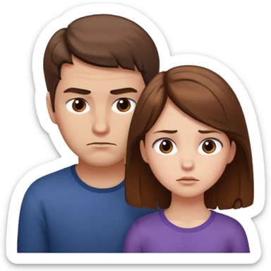 A girl looking down on a man twice his size  sticker