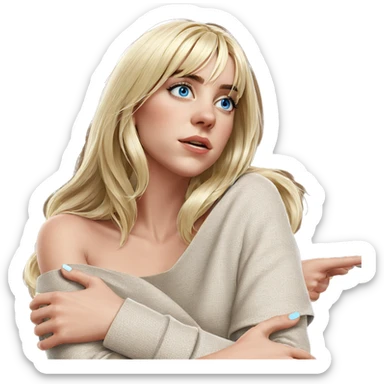 blonde girl with blue eyes sticker