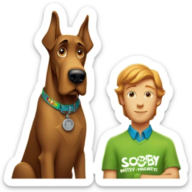 Shaggy and Scooby-Doo and the Mystery Machine sticker