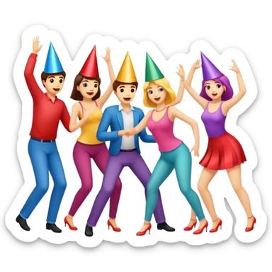 Workplace people dancing at the party. sticker