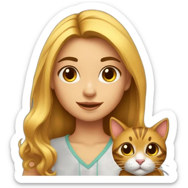 menina com cara de gato sticker
