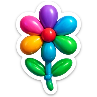gothic flower, balloon style sticker