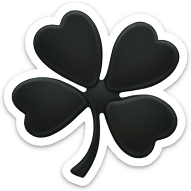 black 5 leaf clover sticker
