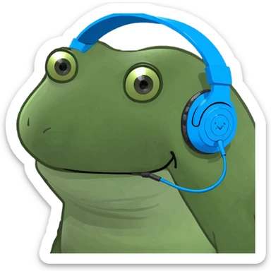 blue headphones sticker