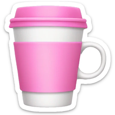 Pink coffee cup sticker