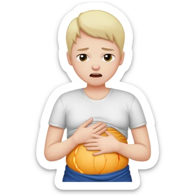  tummy cramps guy  sticker