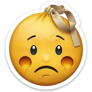 classic sad emoticon with bags under the eyes sticker