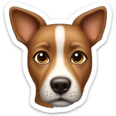 small brown dog face sticker