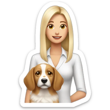 perrita blanca con su hija sticker