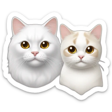 Chinese li hua cat and white persian cat sticker