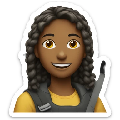 smiling girl in car interior sticker