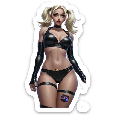 blonde girl in neon city sticker