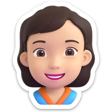 Smiling Indonesian child with dark hair sticker