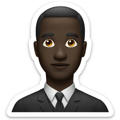 portrait of a dark-skinned man sticker
