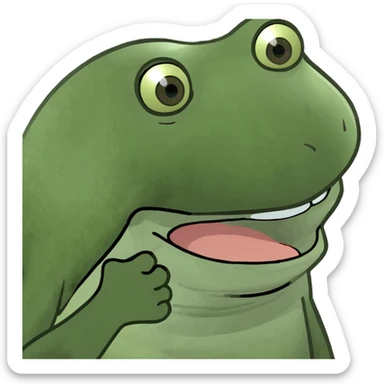 Winking and biting its lio  sticker