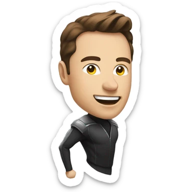 Ilon Musk runs to the right sticker