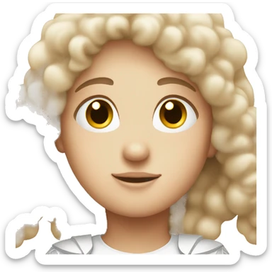 white skinned brown haired sparkly angel sticker