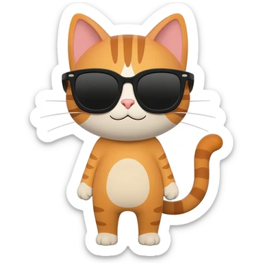 Cat wearing sunglasses sticker