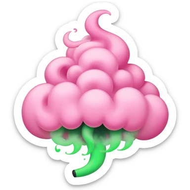 Pink puffco with with green smoke coming out sticker