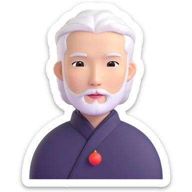 white haired handsome Chinese man sticker