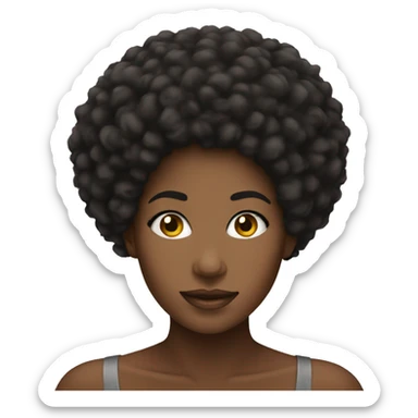 Beautiful black woman with Afro sticker