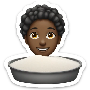 Happy black girl with a pile of salt sticker