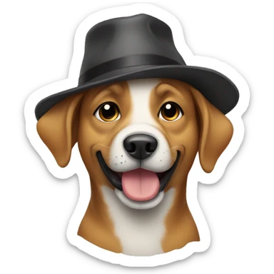 dog with hat sticker