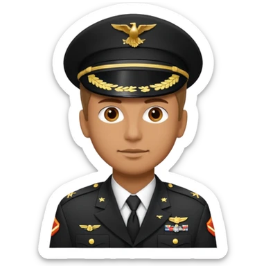 a man in US military uniform sticker