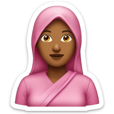 Woman wearing pink baklava sticker