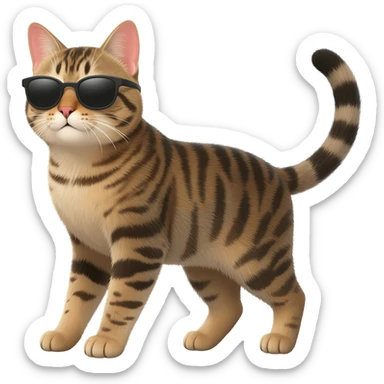 Cat wearing sunglasses sticker