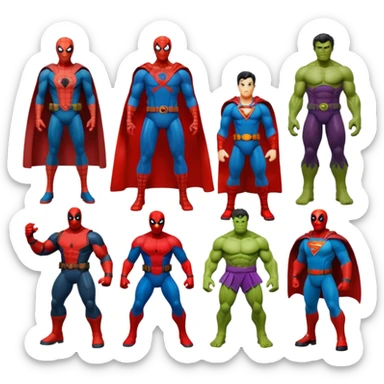 Spiderman,Hulk,Superman,Deadpool,doctor strange sticker