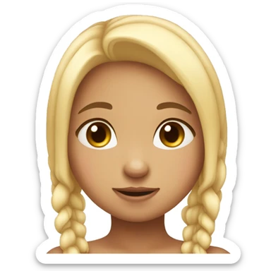 shy girl with rosy cheeks sticker