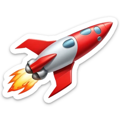 aesthetic red rocket lifting off sticker
