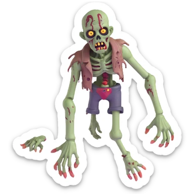 zombie with decaying flesh sticker