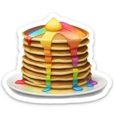 Rainbow pancake stack sticker