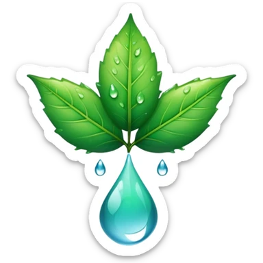 eco-friendly leaf logo with water droplet sticker