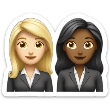 two white business women hr department in office sticker