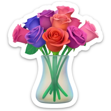 Flowers in small bud vase sticker