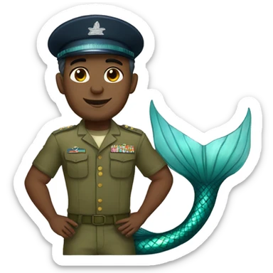 military male mermaid sticker
