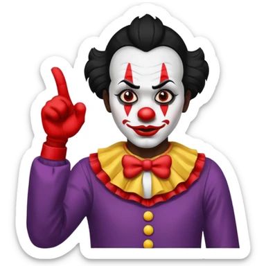 pessoa morena de cabelo preto com maquiagem de palhaço fazendo 👎 sticker