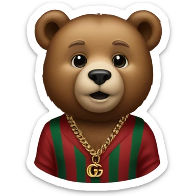 Bear wearing Gucci  sticker