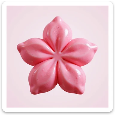 realistic pink candy shaped like a flower, photorealistic style sticker