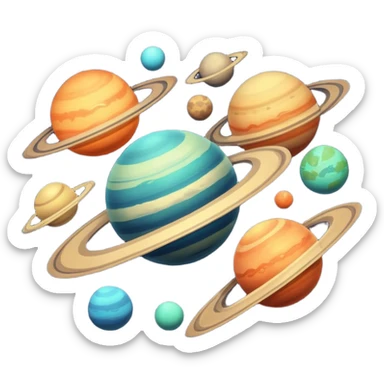 Vintage Planets comet streak motion blur sticker