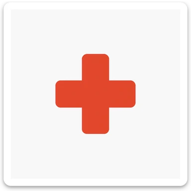 red cross symbol, flat icon style sticker