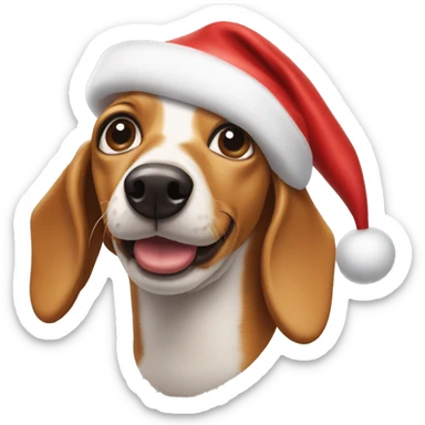 Weenie dog with Santa hat sticker
