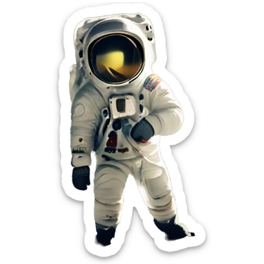 astronaut on moon sticker