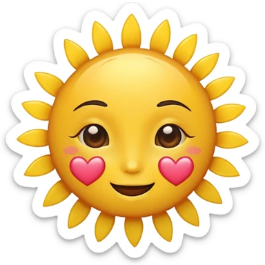 Sunshine with heart eyes sticker